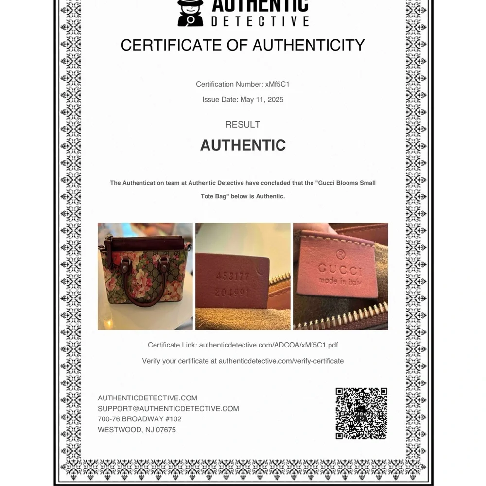 Gucci Floral Canvas and Burgundy Leather Satchel 2 way pink in bloom small - Picture 2 of 16